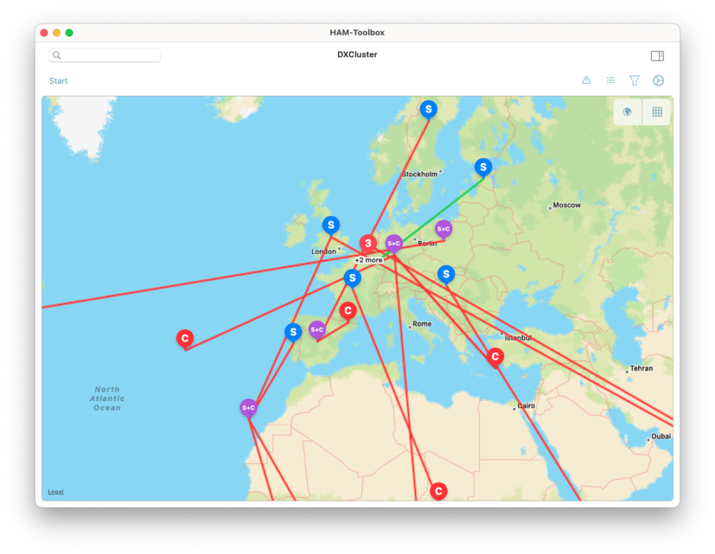 DXCluster-Map-2D