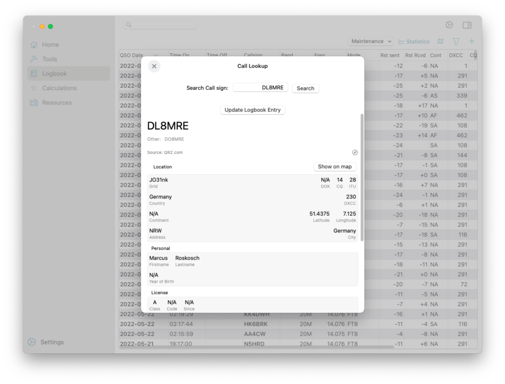 Logbook-Lookup-Sheet